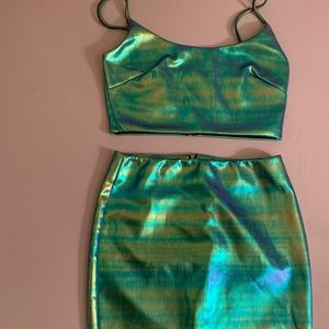“Mythical Skirt Set - Multi Green”